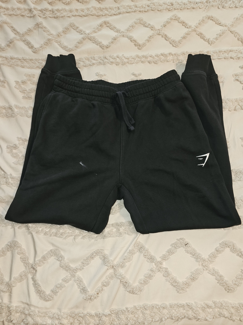 Gymshark Black Sweatpants with White Logo